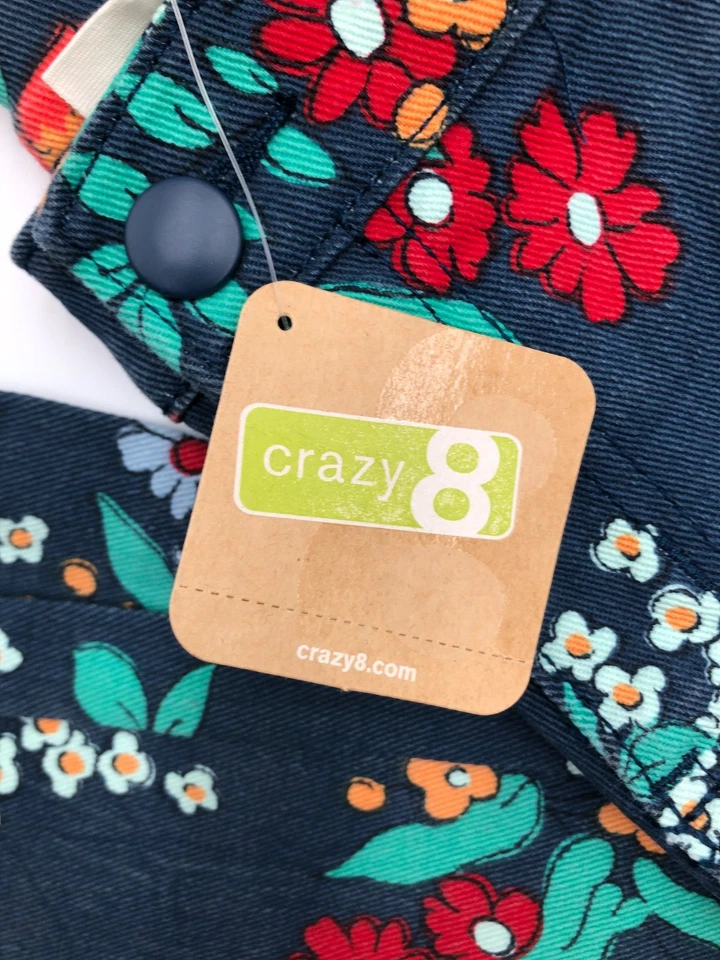 Nuevo con etiquetas Niña’s Crazy 8 Floral Denim Chaqueta y Pantalones a Juego Talla 14-XL Foto 2 de 4