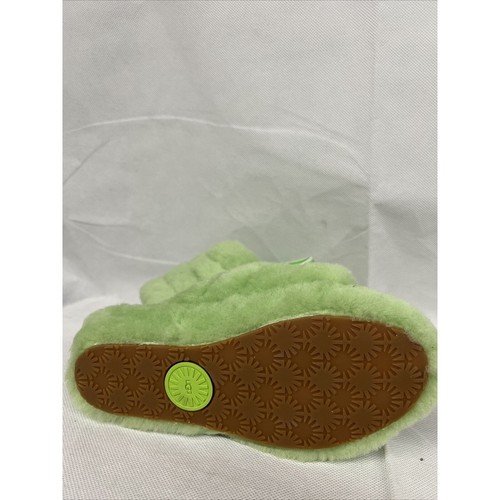 NEUF TAILLE 5 UGG femme peluche ouais slide fourrure de mouton 1095119 dans logo sandale pomme - Photo 10 sur 10