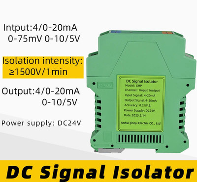 Analog Signal Isolator 4-20mA 0-5V 0-10V DC Voltage Current Transmitter 24V 1/2