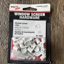 Prime-Line 5/16” White Swivel Die-cast Screen Clips With Screws 12 Count Pl-7893