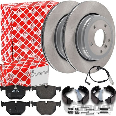 FEBI BREMSSCHEIBEN+BELÄGE+BACKEN HINTEN passend für BMW 5er E60 E61 6er E63 64