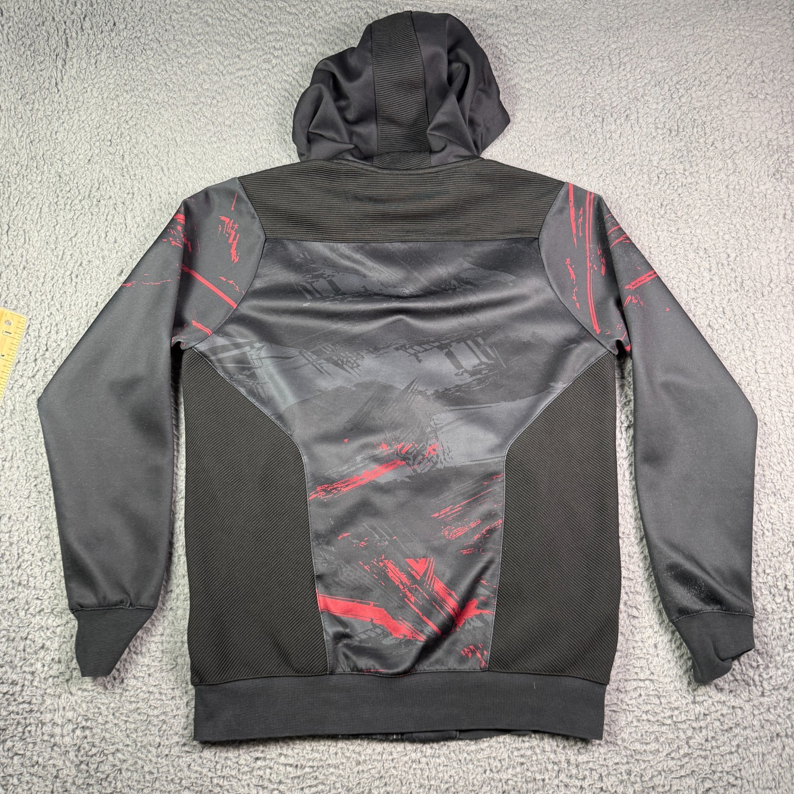 UFC Venum Hoodie Mens M Black Red Fight Night Walkout Sweatshirt Full Zip