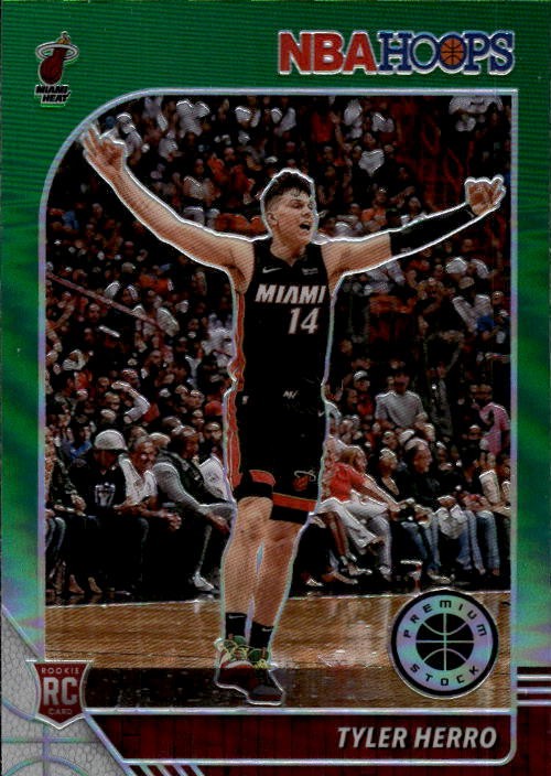 2019-20 Hoops Premium Stock Tyler Herro #210 Prizms Green Miami Heat 28P