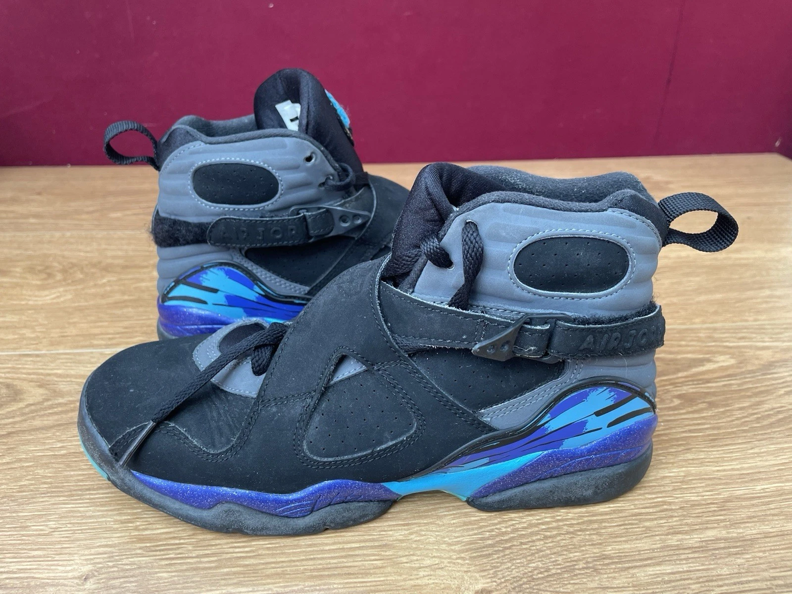 Nike Air Jordan 8 Retro Aqua 2015 Uomo Taglia 5.5 305368 25 in Buone Condizioni