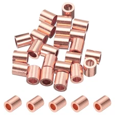 25pcs 1/8"/ 3mm Wire Rope Stop Sleeve Copper Crimping Loop Sleeve End Gold