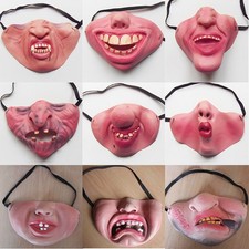 Funny Mask party dress up Performance Half Face Clown Latex Half Face cute