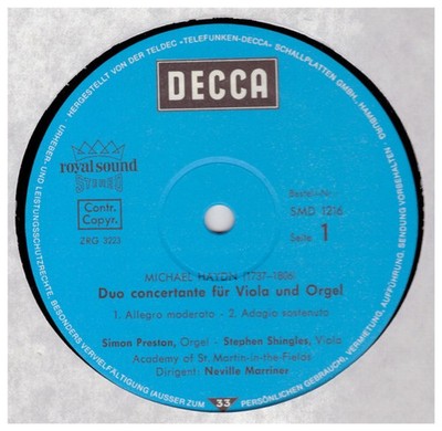 Michael Haydn / Joseph Haydn - Simon Preston, Stephen Shingles, The Vinyl 183974