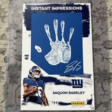 2018 Panini Instant Impressions RC Handprint + AUTO 1/10 Saquon Barkley Giants