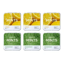 Simply Mints | Peppermint & Lemon Breath Variety Pack | of Six (180 Pieces