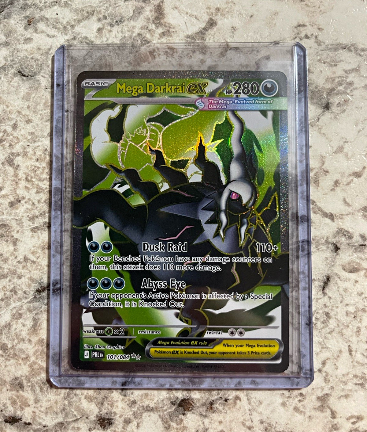 Pokemon Mega Darkrai EX 101/084 Pitch Black Ultra Rare Full Art Holo