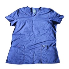 Cherokee Workwear Revolution V-Neck Scrub Top Royal Blue Women's Size Large 281