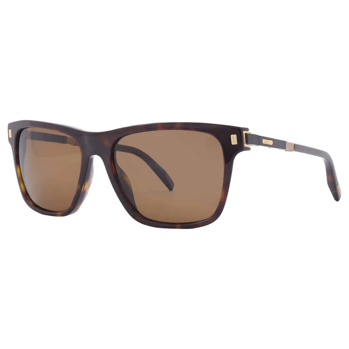 Chopard Square Style Brown Polarized Lens. Chopard SCHB30 300P Sunglasses Black/Polarized Black Lenses  main image 3