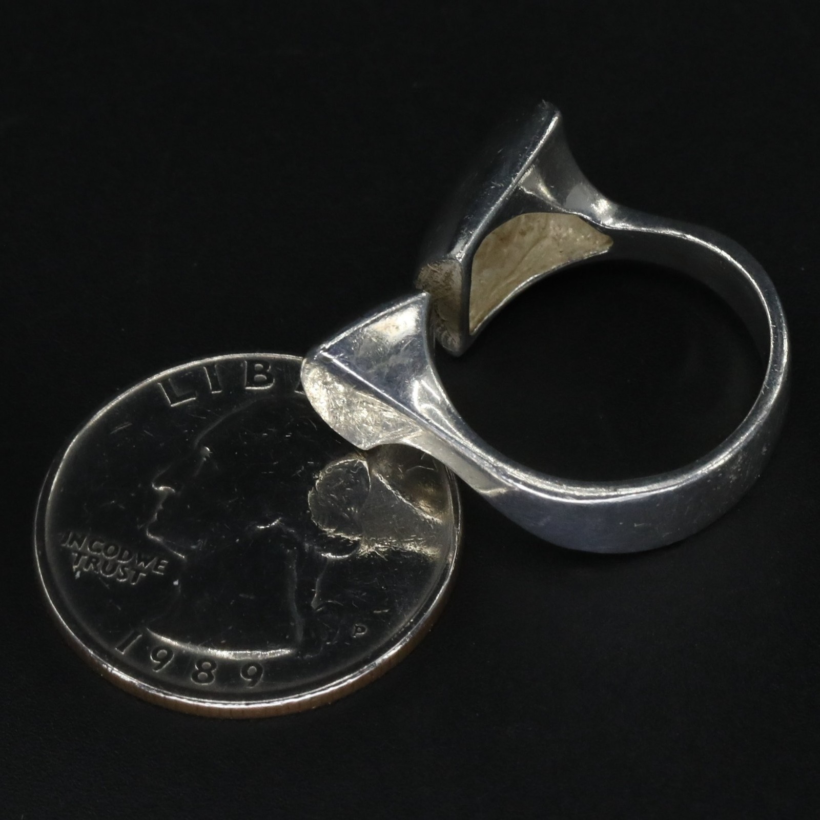 VTG Sterling Silver - MODERN Solid Square Tip Asy… - image 4