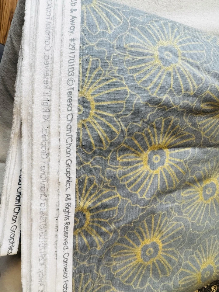 Quilt Shop Calidad Metálico Floral Algodón Camelot, 13 Yardas Tela Edredón Premium Foto 3 de 4