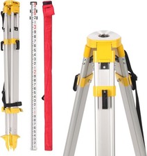📐 Transit Tripod & Grade Rod Kit 62" Aluminum Survey Tripod 5/8" Thread 9FT Rod