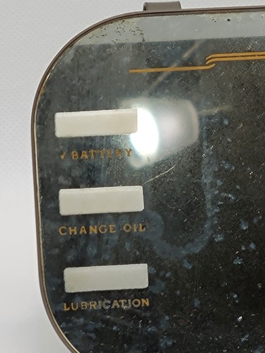 Vintage 1940's 1950's Oldsmobile Sun Visor Travel & Service Record Vanity Mirror - Picture 3 of 5