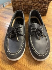 Sperry Mens A/O 2-Eye Leather shoes Navy size 10 W