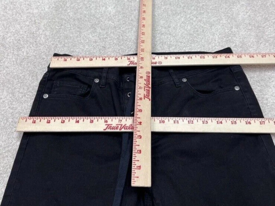 Ann Taylor LOFT Women's Black Modern Skinny Jeans Size 8 Pockets Tie Closure - Image 2 of 4