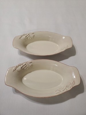 2 Madeira Harvest by Casa Stone for Casafina 10'' Oval Fruit Portugal Stoneware 