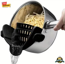 1 pc Adjustable Clip-On Pot Strainer Fits Pots Pans and Bowls Kitchen Tool