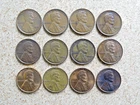 Lot of 12 Lincoln Wheat Pennies Cents Mixed Dates / FedEx FS / 209993_12pa