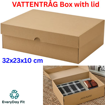 IKEA VATTENTRÅG Aufbewahrungsbox mit Deckel kompakt, stapelbar und sicher 32x23x10 cm