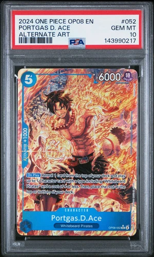 2024 One Piece Op08-052 Two Legends Portgas D. Ace Alternate Art PSA 10 #052 ENG