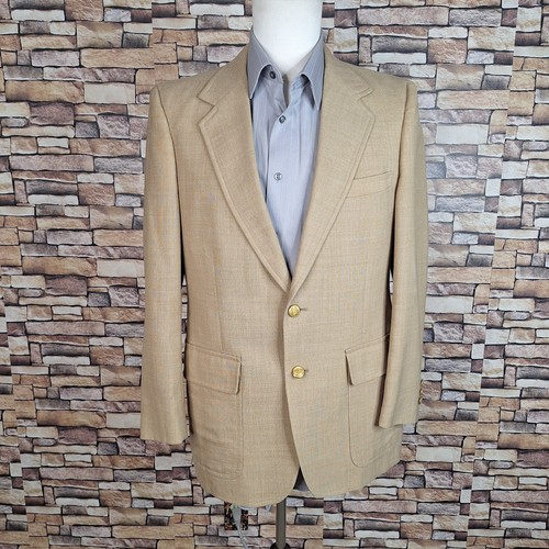 Palm Beach Blazer Sport Mantel Herren 38R Beige mit Goldknöpfen Vintage - Bild 3 von 11