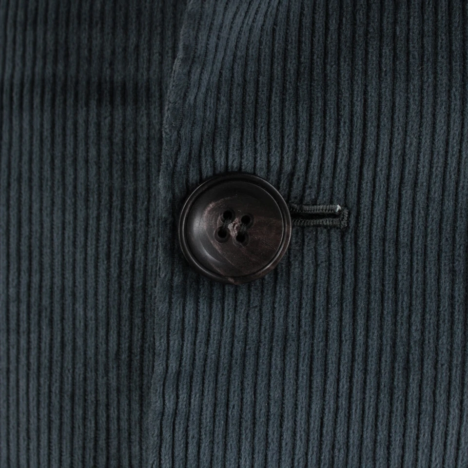 Kiton NWD Cotton/Cashmere Corduroy Double Breasted Coat Sz 54R (XL US) Gray Blue - Image 2 of 4