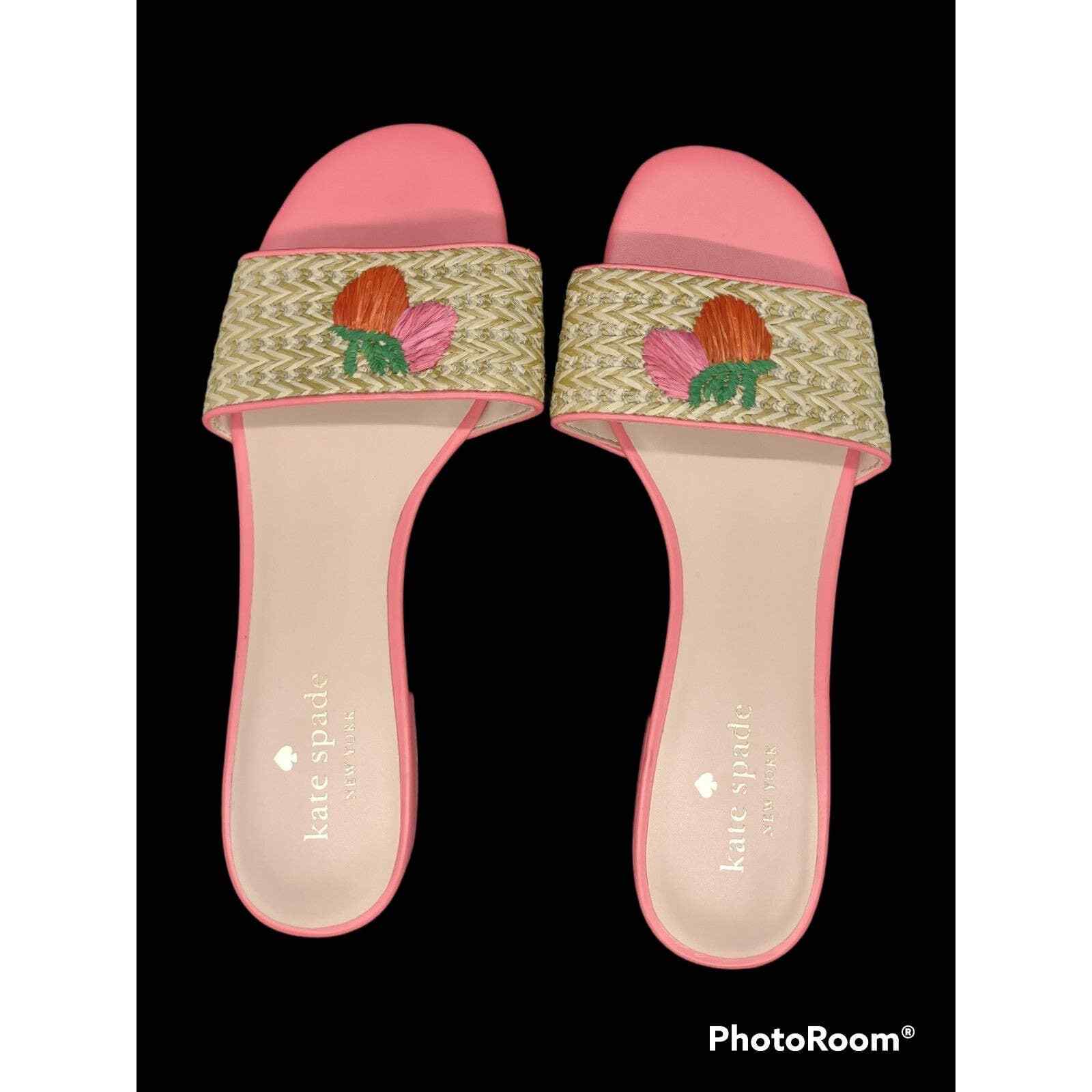 Kate Spade Finefetti Woven Strawberry Slides Sandals 8.5B | eBay