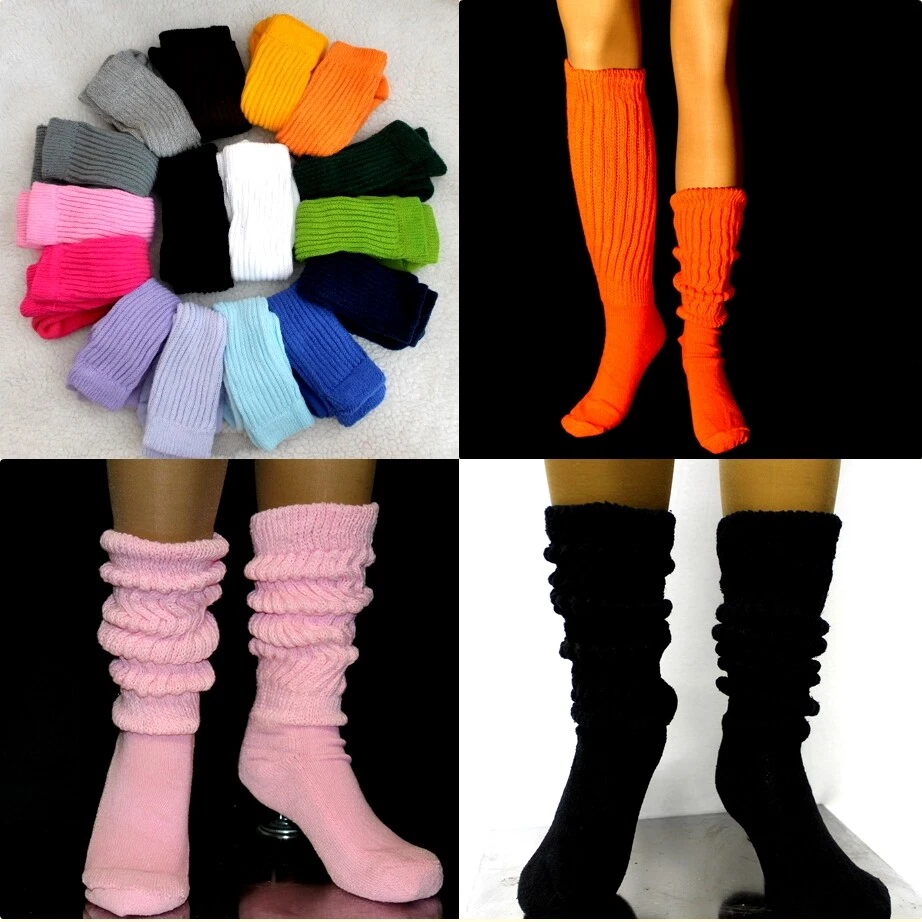 Naranja Slouch Scrunchie Rodilla Calcetines Hooters Uniforme Correr Caminar Caminar Yoga Lg Cálido Foto 4 de 4