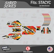 Graphics Kit for STACYC 16E Brushless Electric Bike (All Years)  Shred-red