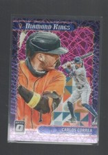 CARLOS CORREA 2021 DONRUSS OPTIC DIAMOND KINGS PINK VELOCITY PRIZM CARD #12 /249