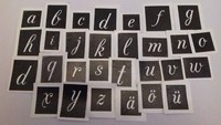 Kleine Alphabet Kleinbuchstaben Schablonen Zum ÄTzen Von Glas (30 Buchstaben)
