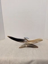 Vintage Steer Horn Cigar Stand Ashtray