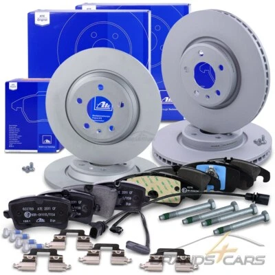 ATE BREMSSCHEIBEN +BREMSBELÄGE MIT WARNKONTAKT VORNE+HINTEN FÜR AUDI A6 C7 A7 4G - Bild 1 von 4