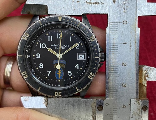 vintage Hamilton Skin Diver Quartz PVD Case Special Force Airborne Dial SBS Date - Picture 9 of 13