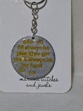 Handmade Resin Keyring, Father's Day, Round, Split Ring