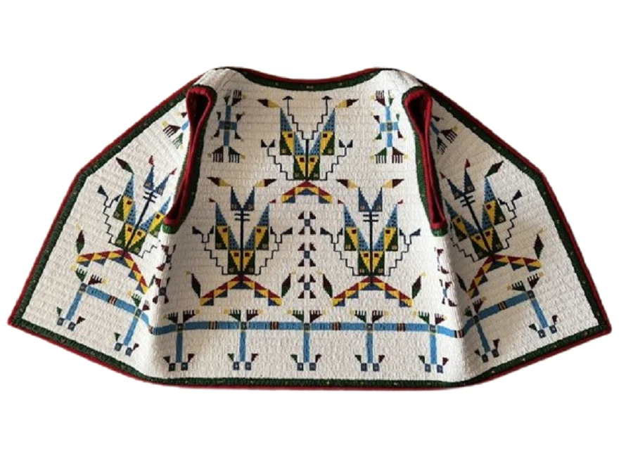 Old American Sioux Style Fully Beaded Powwow Regalia Beaded Vest PRV190 - Image 3 of 3