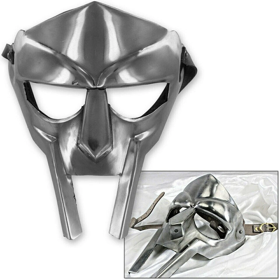 MF Doom Gladiator Mask Madvillain 18g Mild Steel Face Armor Replica Medieval - Image 4 of 4
