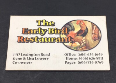 Early Bird Restaurant 1417 Lexington RD KY Ad Magnet Rooster Gene & Lisa Lowery