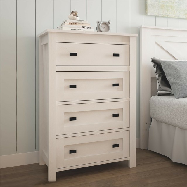 Iris Collan Off White 4 Drawer Wood Dresser Bedroom Furniture