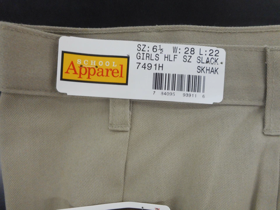 Girls A+ Khaki Wrinkle Free Uniform Pants Plus Sizes 6 1/2 - 16 1/2 Foto 4 de 4