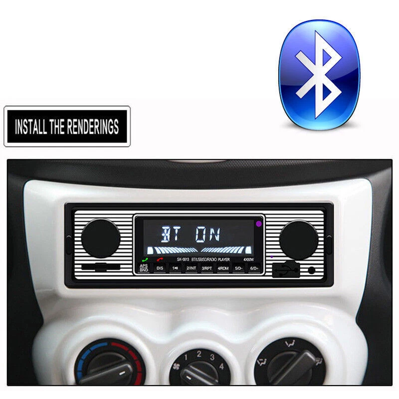 Receptor MP3 estéreo para automóvil LCD 1DIN 4 canales Bluetooth manos libres llamadas radio FM Foto 3 de 4