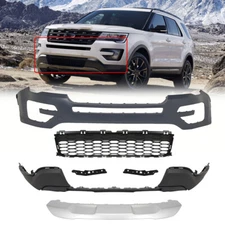 Front Bumper Cover Fascia Grille Assembly Kit For 2016-2017 Ford Explorer