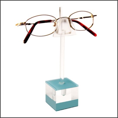 Optical Display - d3.LTB - Single Cubic Eyewear Display in Light Blue