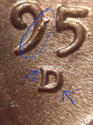 1954 D/D RPM and chip up on 9 error uncirculated Lincoln Wheat Cent #11