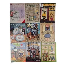 9 Vintage Tole Painting & Craft Books Folk Art Holiday Country Patterns 90s