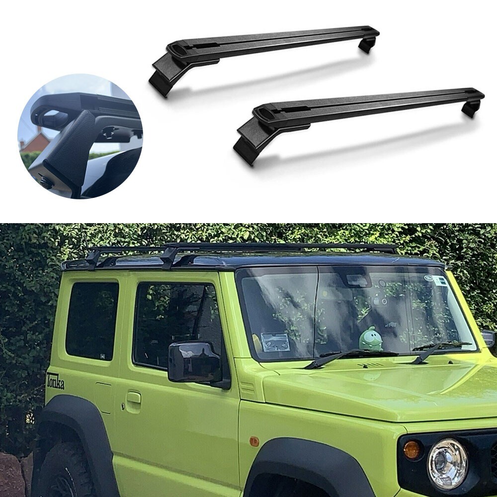 2019-2024 Suzuki Jimny 3D 5D 2Pcs All Black Roof Rack Rails