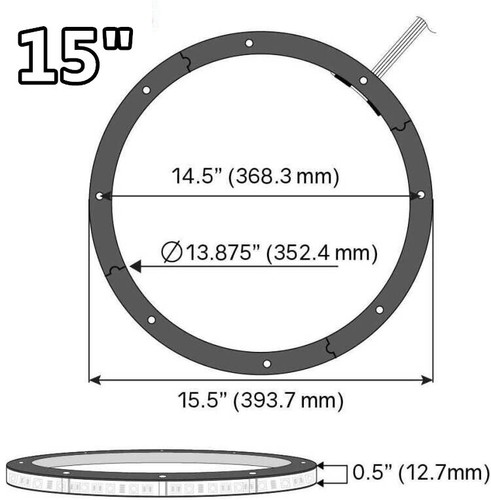 JHB 4PCS 15" Bluetooth Remote CHASING 1/2"Spacer Subwoofers Speaker Rings Lights - Picture 4 of 21